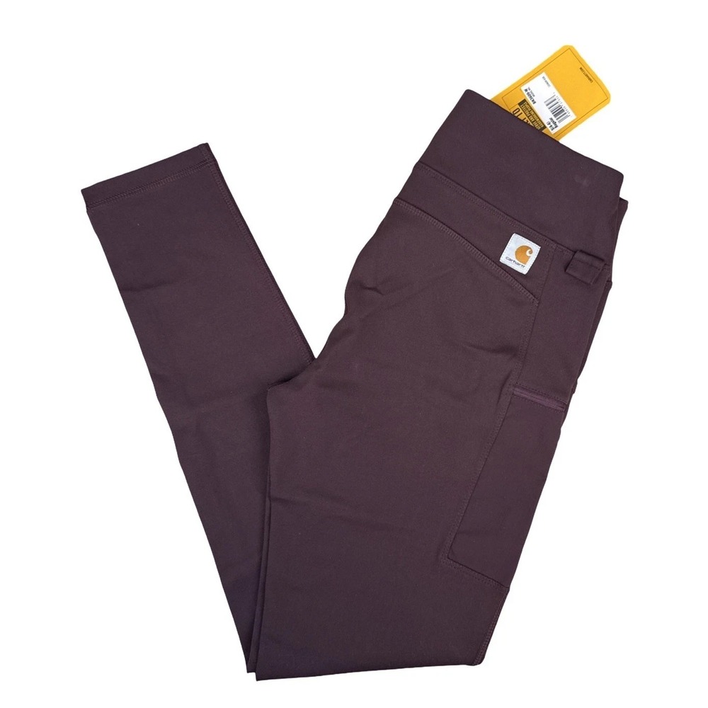 Carhartt Leggings Burgundy Force Fitted Utility Women's S (4-6) New BN3609-W